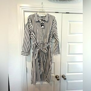Rebel Black & White Striped Dress